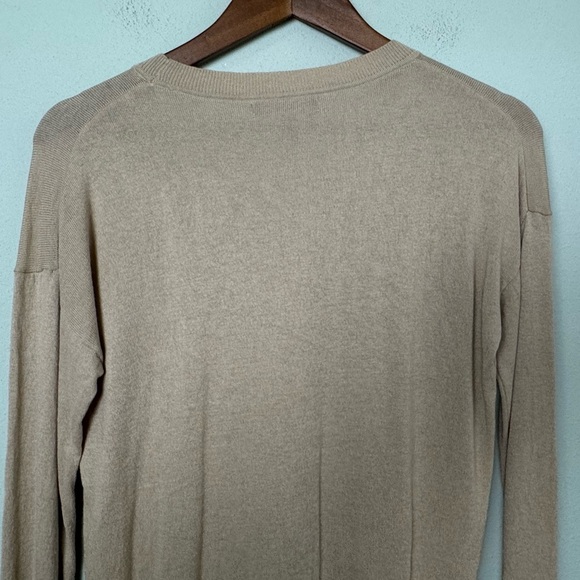 Banana Republic - Tan Silk Cashmere Drape Sweater Size Small - Picture 6 of 10